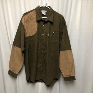 Columbia Hunting Field Shirt Mens Size XL Brown Tan Long Sleeve Button Up